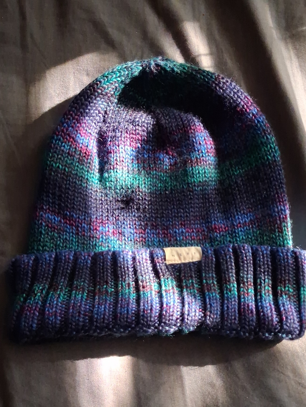 Neff Kids Knit Beanie Hat - Blue, Teal, Purple